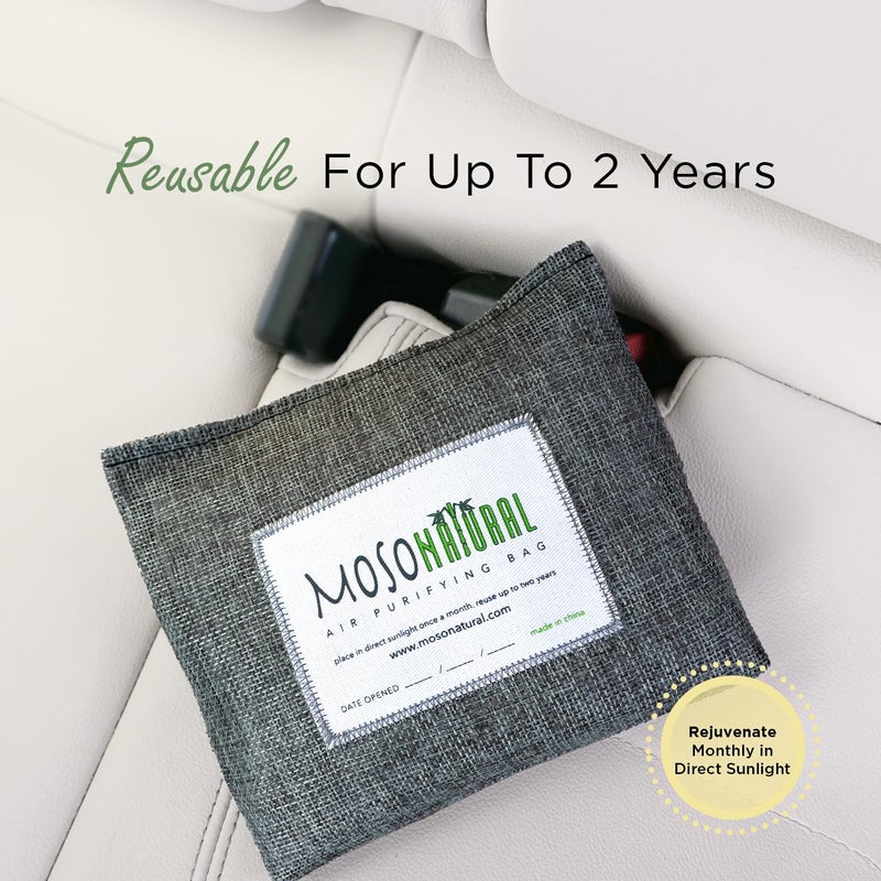 Moso Natural Car Air Freshener and Deodorizer | Long Lasting Bamboo Charcoal Odor Absorber | Non Toxic Odor Eliminator for Cars | Scent Free Air Purifying Bag - Image 5